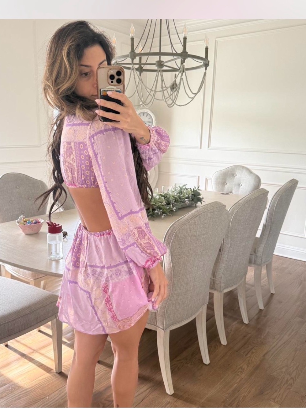 Lilac Cutout Boho Mini Dress - Women - Picture 3 of 8